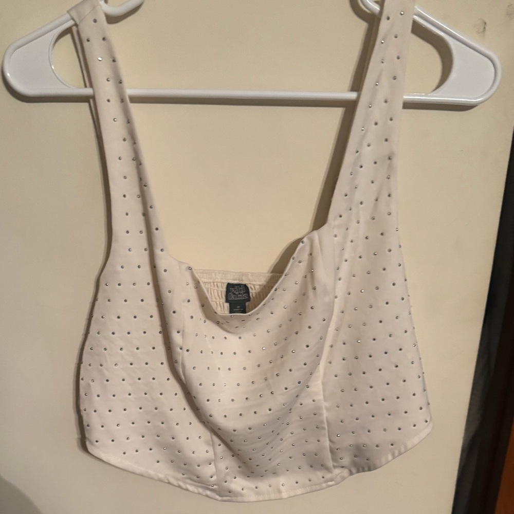 Wild Fable White Studded Crop Top ✨NWT✨